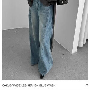 OAKLEY WIDE LEG JEAN - BLUE WASH